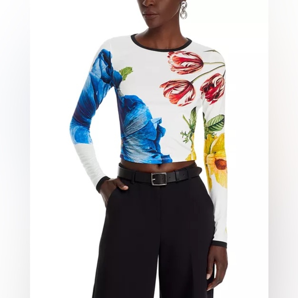 Alice + Olivia Delaina Long Sleeve Top in Le Parisien
